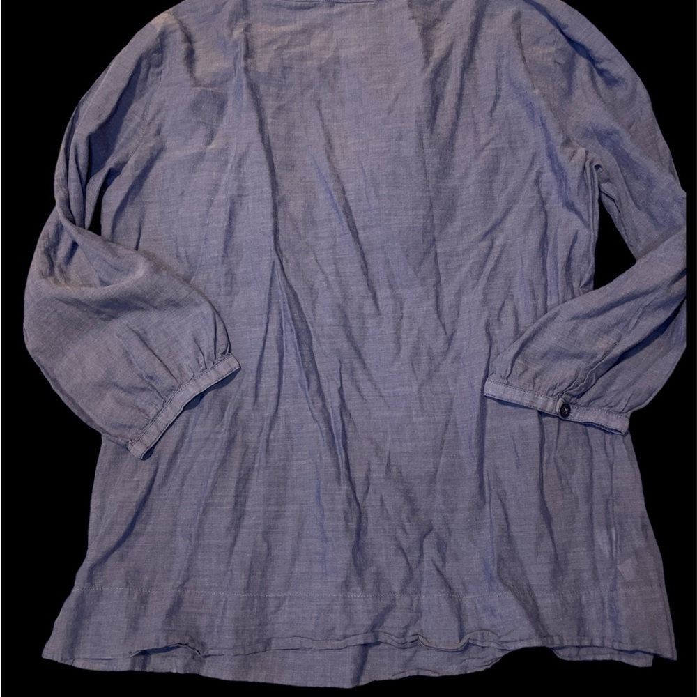 WOMEN'S ANN TAYLOR LOFT BLUE LONG SLEEVE HALF BUTTON DOWN SHIRT SIZE small - Picture 7 of 7